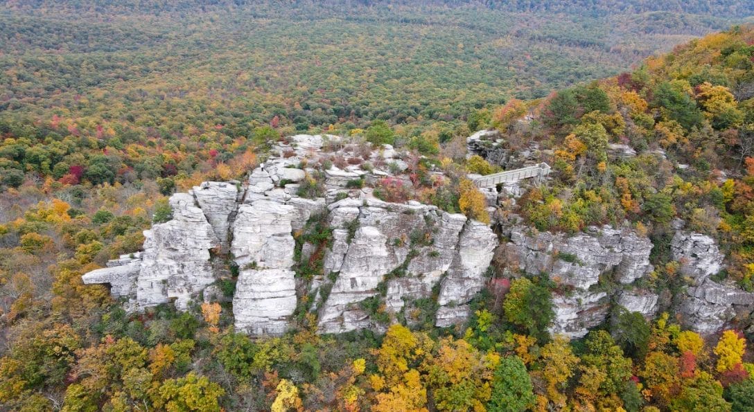 Autumn foliage across the Shenandoah Valley from Tibbett's Knob